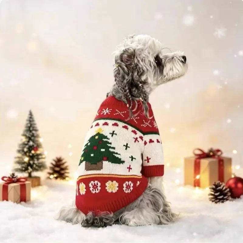 AUROTH Halloween Knitted Pet Sweater for Small/Medium Dogs & Cats, Cozy Fabric Outfit with Pumpkin Print & Ghost Pattern, Warmth Boost Fall Clothing