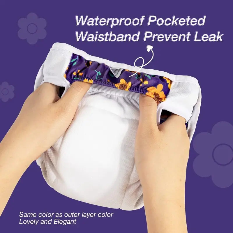 Dono 3-Pack Reusable Female Dog Diapers - 3-Pieces Machine Washable Pads Nappies, Eco-Friendly, Leak-Proof, Fast-Absorbing for Girl Dogs in Period Heat