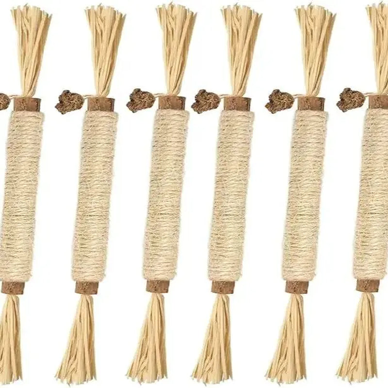 Premium Natural Silvervine-Matatabi Cat Chew Stick Toy - Bite-Resistant, Edible Natural Fiber Toy for Dental Health, Stress Relief, Safe Chewing (Catnip Alternative Oral Care Supply)