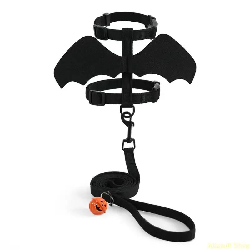 2026 New Unisex Fit Adjustable Bat Wing Mesh Vest Harness for Small Pets, Escape-Proof Soft Mesh Fabric Leash Set for Halloween Walks, Lightweight Walking Training Cosplay Outfit by Sohochic