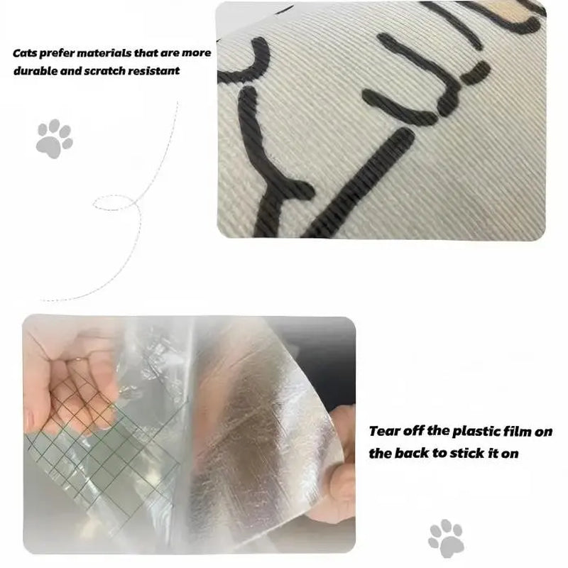 Wall-Mounted Thick Cat Scratch Pad - Bonus Toy Mouse (Buy 1 Get 1 Free), Animal Print, Durable, Wear-Resistant, Stain-Resistant, Art Deco, Protects Furniture, Fits Walls & Sofas, Wood-Friendly Cat Pet Supply