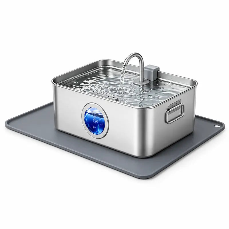 Sohochic 12L 304 SS Automatic Pet Water Fountain for Dogs & Cats, Large-Capacity Dispenser with LED Gauge, Quiet Pump, Multi-Pet Drinking Tray, Filter Set, with Filter Set