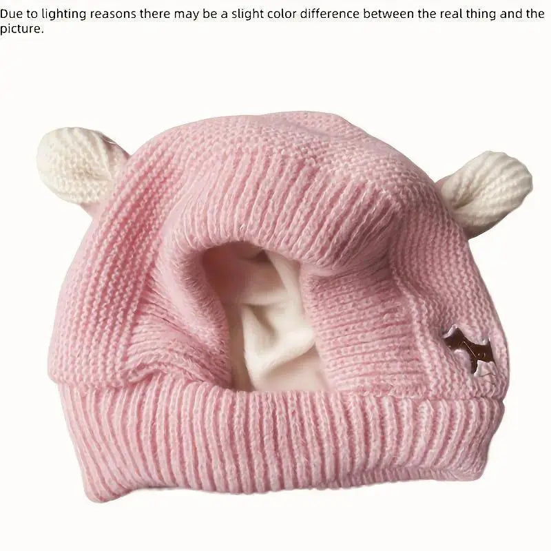 M-Cotton Soft Knitted Hooded Dog Clothing, Anti-Noise Quiet-Ears Winter Ear Warm Hat, Unisex Universal Sizes Multi-Colors for Medium-Large Dogs, Sports & Outdoor Camping Use